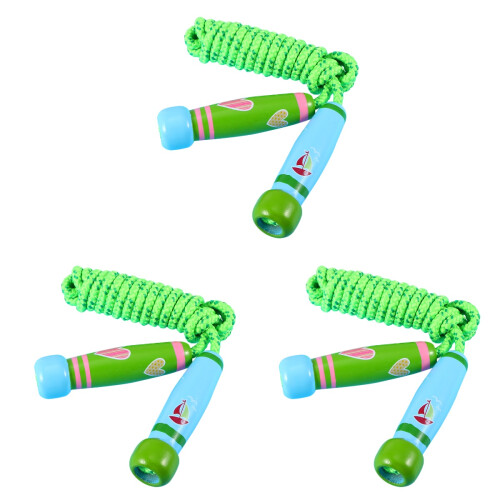 3Pièces Saut Enfant Bois Vert Pour Exercices 2