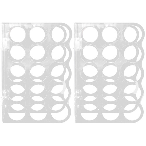 2Pièces Support Rangement Vinyle Clair 15 Trous Pour Rouleaux 1