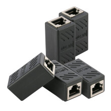 10Pièces Adaptateur Rj45 Cat6 in-Line Noir Pour Câbles Ethernet