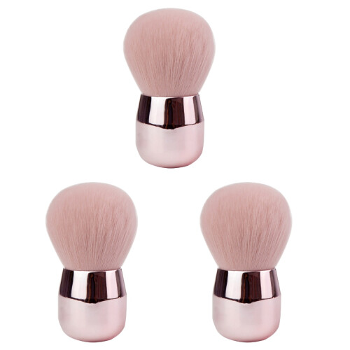 3Pièces Pinceaux Poudre Rose Forme Champignon Outils 1