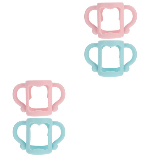 4Pièces Poignées Bébé Silicone Usage Lait Ergonomique 1