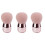 3Pièces Pinceaux Poudre Rose Forme Champignon Outils 4