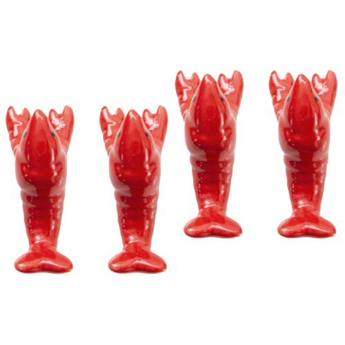 4Pcs Red Ceramic Chopsticks Holder Spoon Stand and Elegant 2
