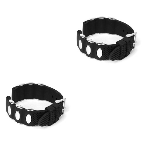 2Pièces Bracelet Silicone Durable Noir 22Mm Adapté Sport 2