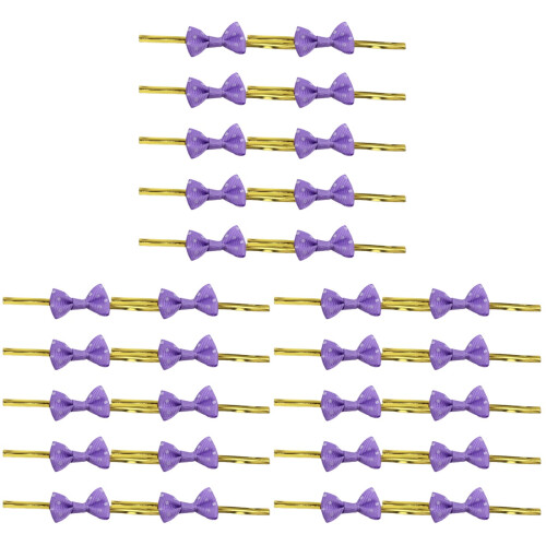 300Pièces Attaches Violet Élégantes En Forme De Nœud Pour 1