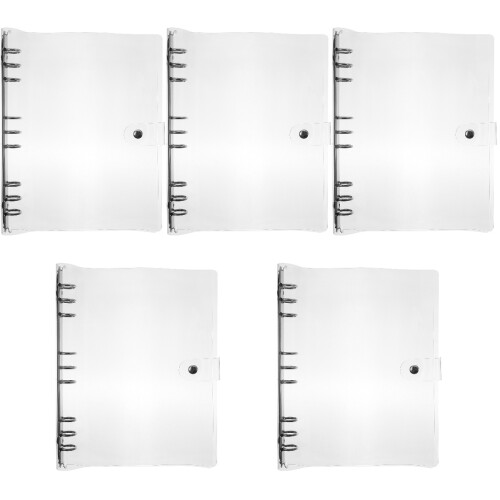 5Pcs Clear Plastic B5 Loose-Leaf Notebook Shell for Study and Office 2