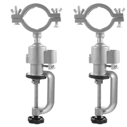 2Pcs Electric Drill Rack Silver Adjustable Vise Storage Holder 1