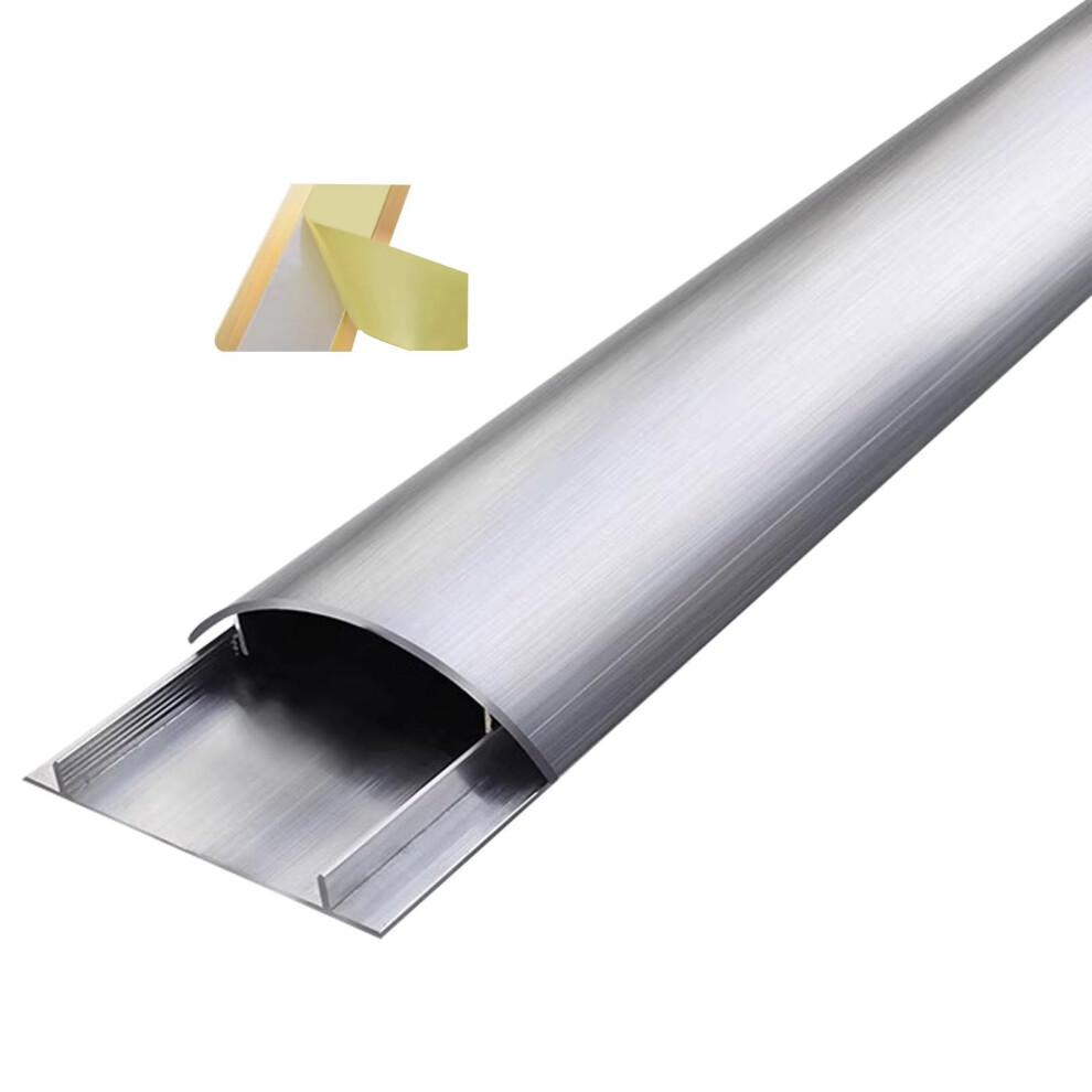 Cable Management Raceway Aluminum Alloy Cable Concealer Wall Cord Cover Selfadhesive 1M Silver 9044945211597