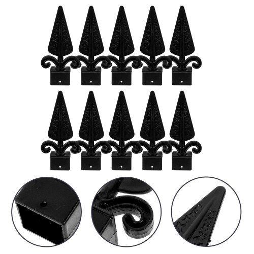 30Pièces Embouts Poteaux Clôture Noir Usage Extérieur 2