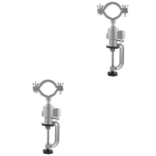 2Pcs Electric Drill Rack Silver Adjustable Vise Storage Holder 2