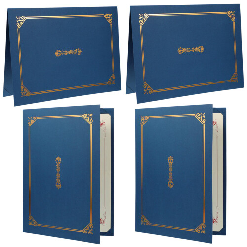 32Pcs Blue Documents Covers Stylish Paper Certificate Award Holders 2