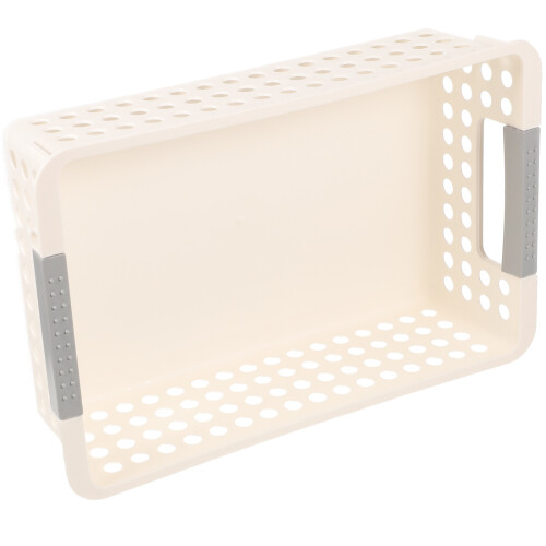 3Pcs White Plastic Storage Basket Sturdy Kitchen Bathroom Storage Bin 2