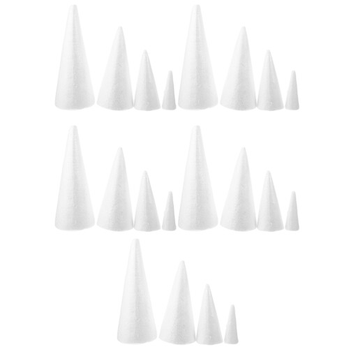80Pcs White Foam Cone DIY Ornament Material for Christmas Tree Crafts 2