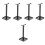 5Pièces Support Casque Bureau Noir Élégant 4