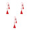3Pcs Creative Red Dragon Car Pendant Hanging Interior Decor 9