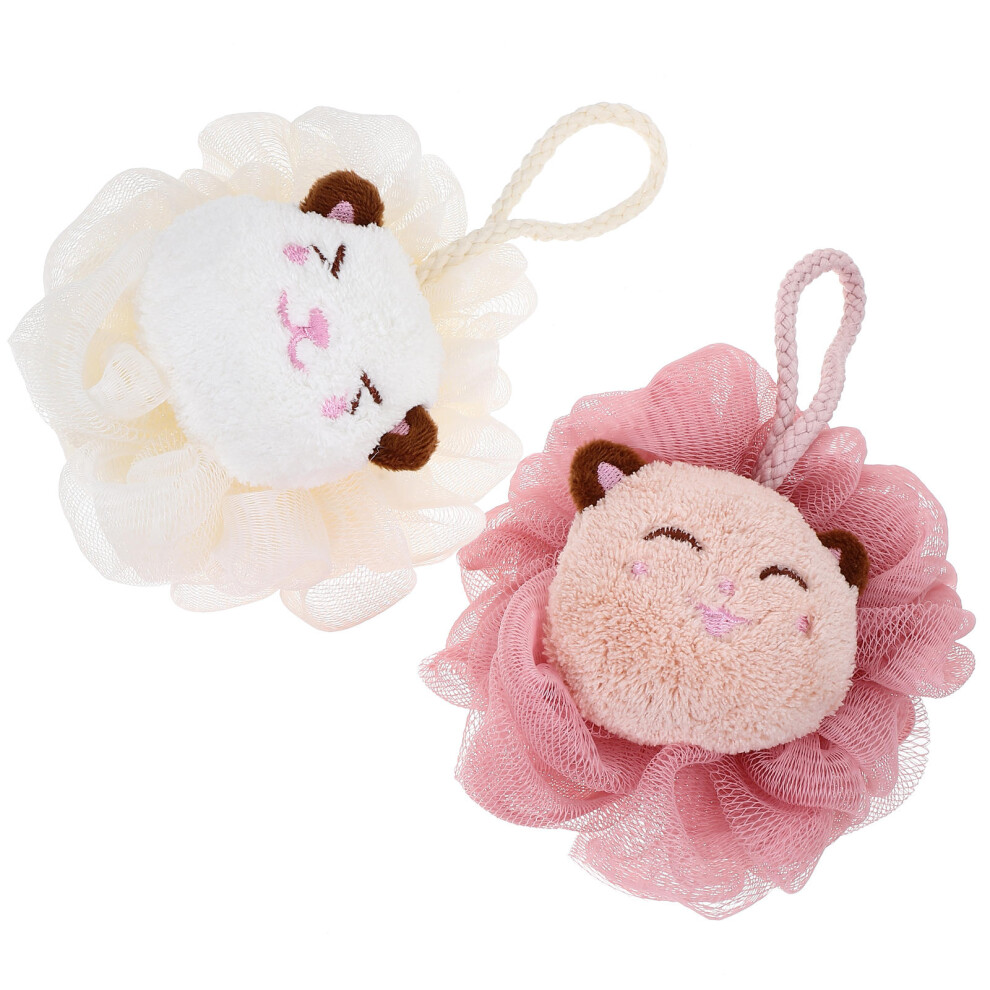 Artibetter 8Pcs Cartoon Bath Sponge Pe Shower Loofahs Body Wash Scrubber For Bath