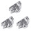 3Pcs Adjustable Silver Shower Head Holder Suction Mount for Bathroom 2
