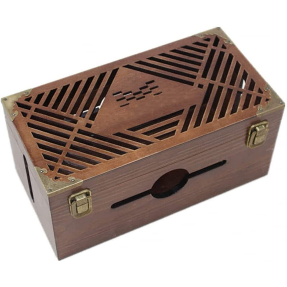 Cable Management Box Wooden Organizer For Home Office With Hidden Power Strip Storage 9099447339225