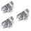 3Pcs Adjustable Silver Shower Head Holder Suction Mount for Bathroom 7