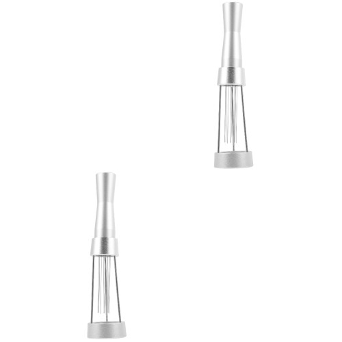 2Pcs Silver Reusable Coffee Stirrer for Smooth Espresso Brewing 2