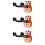 3Pcs Erhu Ukulele Guitar Wall Mount Rack Light Brown Durable Storage 7