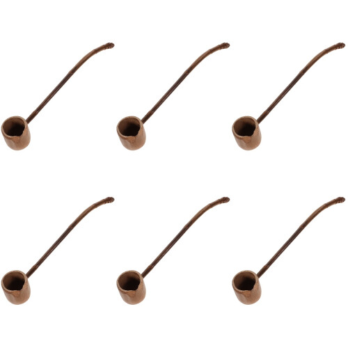 6Pcs Multipurpose Bamboo Water Ladles Long Handle Light Brown 2