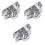 3Pcs Adjustable Silver Shower Head Holder Suction Mount for Bathroom 3