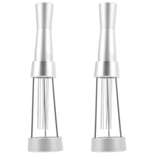 2Pcs Silver Reusable Coffee Stirrer for Smooth Espresso Brewing 1