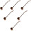 6Pcs Multipurpose Bamboo Water Ladles Long Handle Light Brown 9