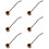 6Pcs Multipurpose Bamboo Water Ladles Long Handle Light Brown 8