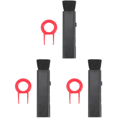 3Pcs Keyboard Cleaning Brush Multi-Functional Pc Dust Remover Black 1