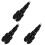 3Pcs Black Handlebar End Caps Durable Aluminum Bar Plugs 4