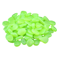 200Pcs Premium Resin Green Luminous Pebbles for Aquarium Decoration