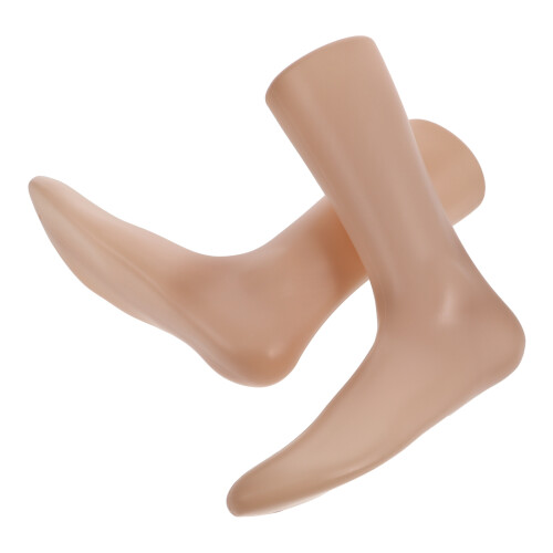 6Pcs Light Brown Plastic Foot Mannequin for Socks Shoe Display Holder 2