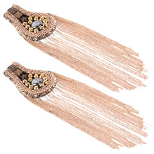 4Pcs Golden Epaulets Tassel Shoulder Fringe for Decorative Use