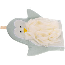 3Pcs Sky-Blue Body Scrubbing Mitts Soft Plant Fiber Shower Gloves