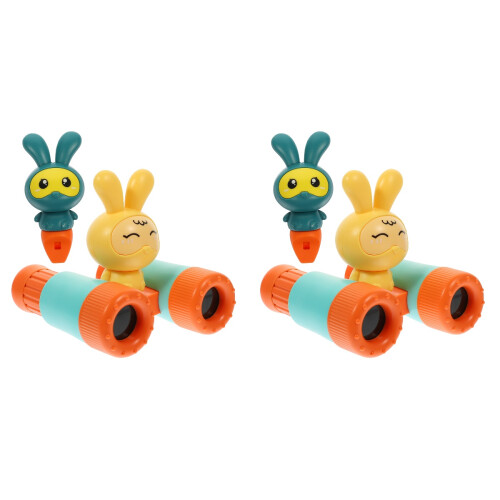 2Sets Orange Portable Kids Binocular Telescope Durable Educational Toy 1