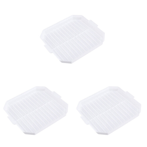 6Pcs Microwave Bacon Baking Tray White Sausage Rack Eggs Cooker 2