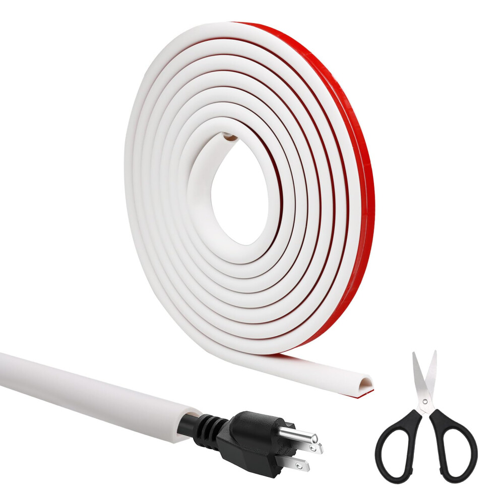 Cable Management Kit With Compact Dshape Raceway, Easy Cut Concealer For Wall And Home Office 9099447339256