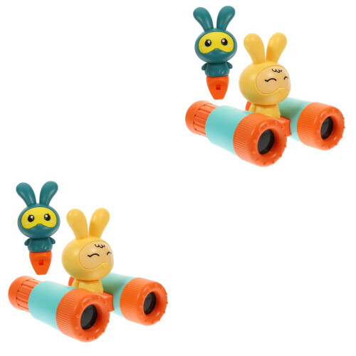 2Sets Orange Portable Kids Binocular Telescope Durable Educational Toy 2
