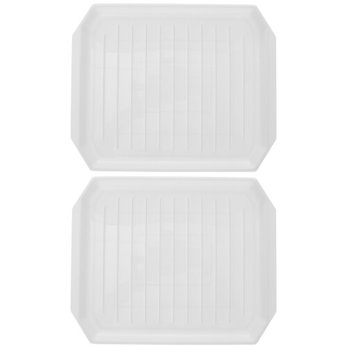 6Pcs Microwave Bacon Baking Tray White Sausage Rack Eggs Cooker 1
