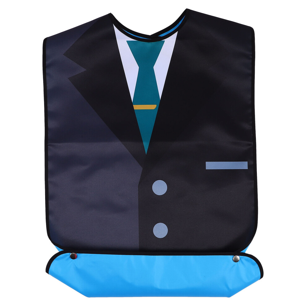 Aboofan Black 3Pcs Men Large Bibs With Suit Pattern Durable Adult Eating Bib