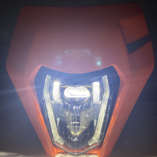 2Pcs Plastic Motorcycle Headlight Housing Orange Shell for Off-Road 2