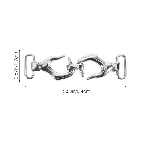 3Pcs Practical Silver Metal Toggle Buckles Clothes Closure Buckles 2
