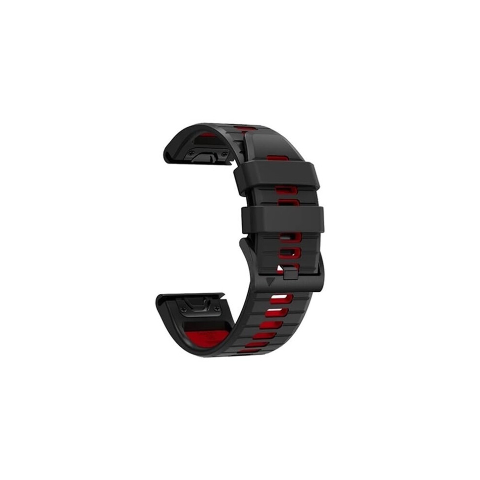 26Mm Silicone Watch Band For Garmin Fenix 7X 7 Pro 6 6X Epix Gen 2 Tactix Black Red Black,Red 9044945211689