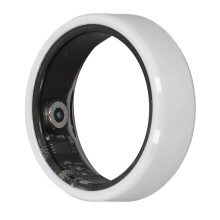 Smart Ring with Sleep and Activity Tracking, IP68 Waterproof Health Monitor, Fast Charging Case, White