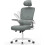 (Grey and White)Swivel Computer Chair with Rocking Function 1