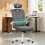 (Grey and White)Swivel Computer Chair with Rocking Function 7