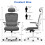 (Grey and White)Swivel Computer Chair with Rocking Function 8