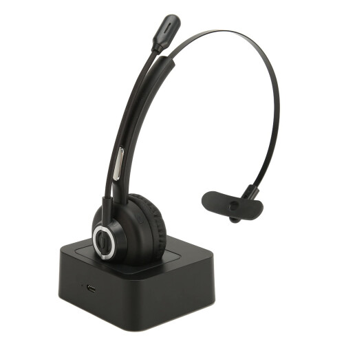 Bluetooth Headset with Noise Reduction Mic, Single Ear Wireless Headset for Office and Laptop 2